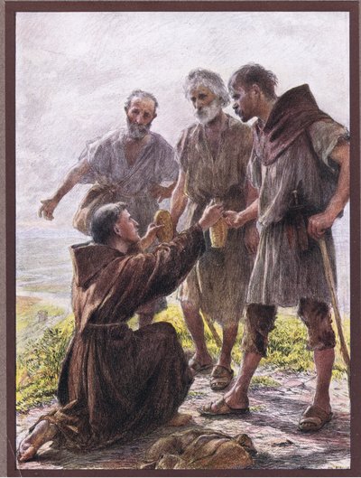 Bruder Angel und die drei Räuber von Eugene Burnand