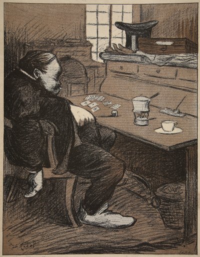 Hart bei der Arbeit, eine Pause von Karten und Kaffee!, Illustration aus 