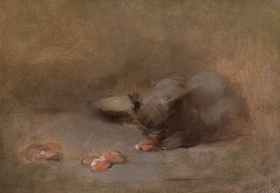Katze beim Essen von Eugène Carrière