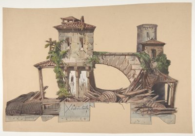 Entwurf für ein Bühnenbild an der Opéra, Paris, 1830-90 von Eugene Ciceri