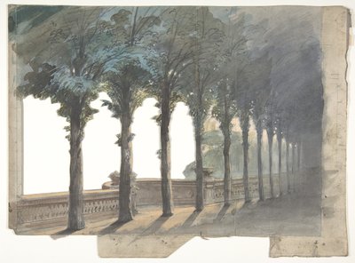 Entwurf für ein Bühnenbild an der Opéra, Paris, 1830-90 von Eugene Ciceri
