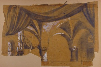 Entwurf für ein Bühnenbild an der Opéra, Paris, 1830-90 von Eugene Ciceri
