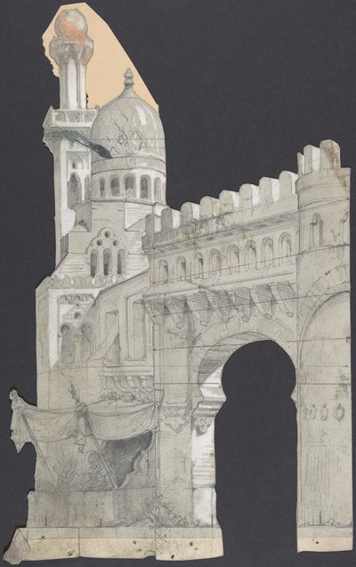 Entwurf für ein Bühnenbild an der Opéra, Paris, 1830-90 von Eugene Ciceri