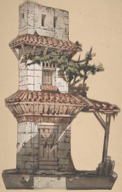 Entwurf für ein Bühnenbild an der Opéra, Paris, 1830-90 von Eugene Ciceri