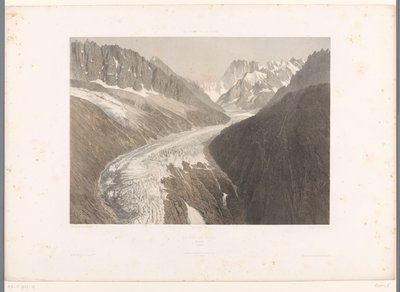 Blick auf den Mer-de-Glace-Gletscher in Chamonix von Eugene Ciceri