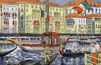 Feier in Venedig zu Ehren des Prinzen und der Prinzessin von Piemont von Eugene Damblans