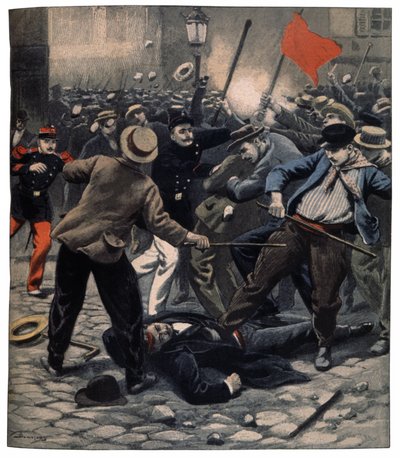 Polizeichef von der Menge in Paris gelyncht von Eugene Damblans
