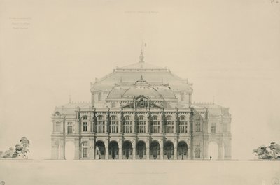 Frankreich, Paris, Entwürfe von Viollet le Duc für den Wettbewerb zum Bau des neuen Opernhauses von Paris von Eugene Emmanuel Viollet le Duc