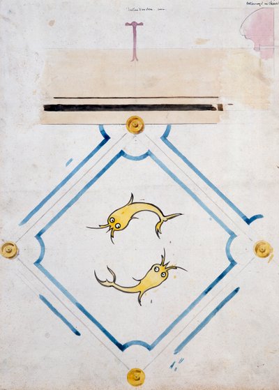 Motive für eine Badezimmerfliese, Schloss d