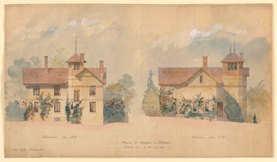 Architekturprojekt für das Haus von P.J. Hetzel von Eugene Emmanuel Viollet le Duc