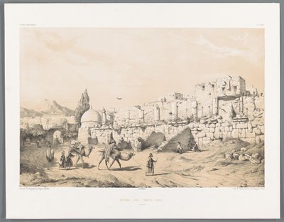 Ruine des Tempels von Anahita in Kangavar von Eugene Flandin