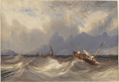 Fischerboote vor einem Sturm von Eugene Isabey