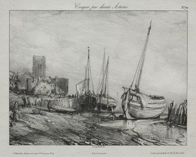 Fischerboote am Strand von Eugene Isabey