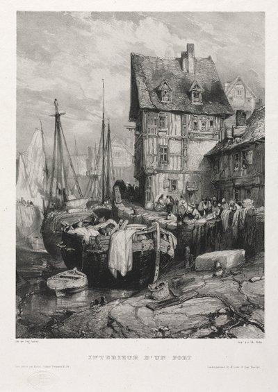 Sechs Marines: Inneres eines Hafens von Eugene Isabey