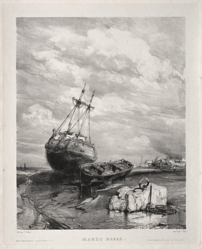 Sechs Marines: Marée basse von Eugene Isabey