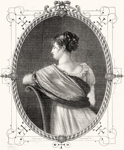Porträt von Madame Recamier, graviert von Antoine Auguste Ernest Hebert von Eugene Joseph Viollat