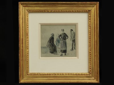 Figuren am Strand, ca. 1860 von Eugene Louis Boudin