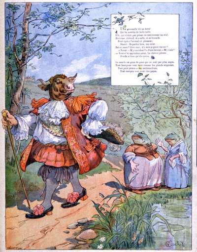 Der Frosch, der so groß wie der Ochse werden wollte, ca. 1900 von Eugene Louis Gillot