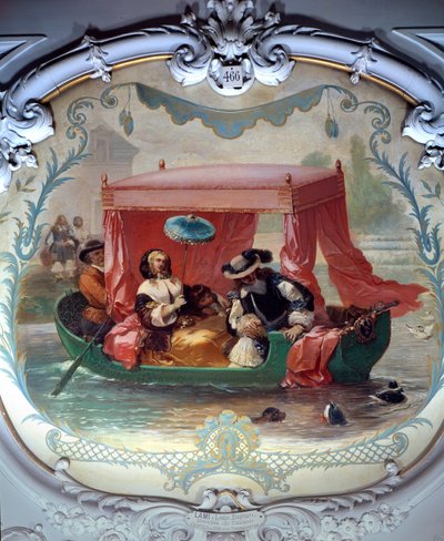 Spaziergang auf dem Wasser. Boot mit Baldachin von Eugene Louis Lami