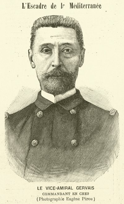 Vizeadmiral Gervais, Kommandeur der französischen Mittelmeerflotte von Eugene Pirou