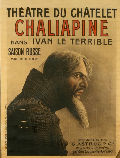 Plakat für die Saison Russe im Théâtre du Châtelet, 1909 von Eugene Verneau