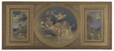 Skizze für den Speisesaal des Hôtel de Ville de Paris: Allegorische Decke, ca. 1891 von Eugène Martial Simas