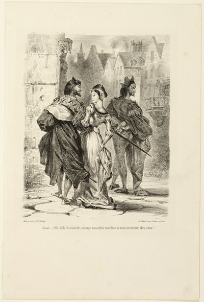 Faust versucht Marguerite zu verführen, aus Faust von Eugène Delacroix