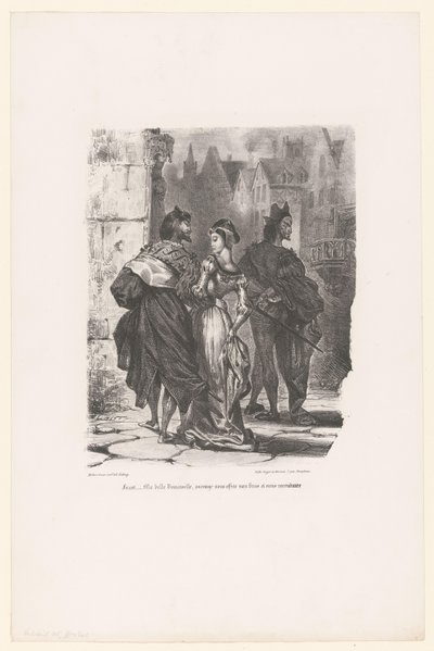 Faust versucht, Gretchen zu verführen von Eugène Delacroix