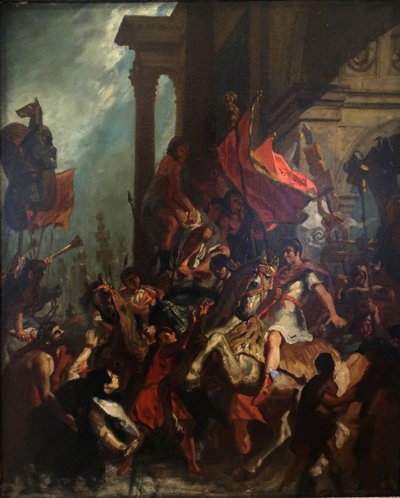 Die Gerechtigkeit des Trajan von Eugène Delacroix