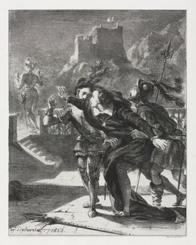 Hamlet: Hamlet eilt, dem Geist seines Vaters zu folgen von Eugène Delacroix