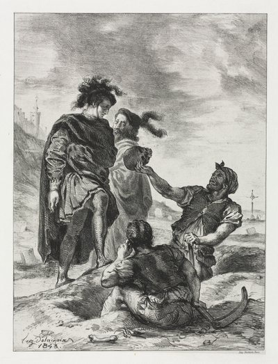 Hamlet und Horatio mit den Totengräbern von Eugène Delacroix