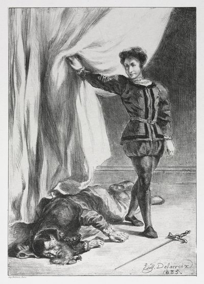 Hamlet: Hamlet und die Leiche von Polonius von Eugène Delacroix