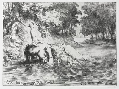 Hamlet: Der Tod von Ophelia von Eugène Delacroix