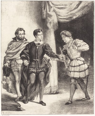 Hamlet und Guildenstern, Akt III, Szene II, 1834-1843 von Eugène Delacroix