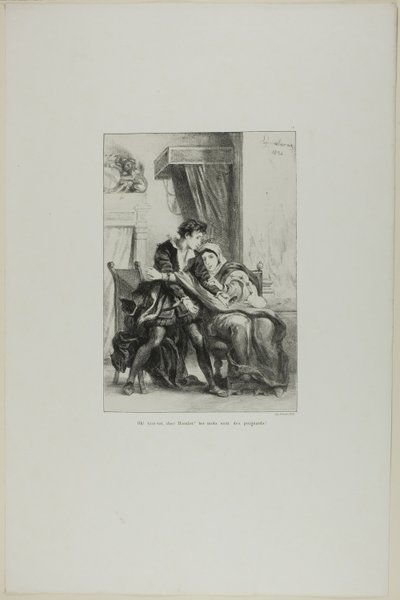 Hamlet und die Königin, Platte 10 aus Hamlet von Eugène Delacroix