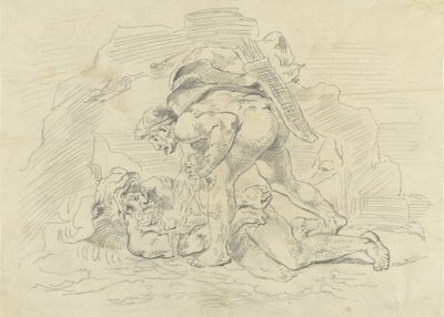 Herkules fesselt Nereus von Eugène Delacroix