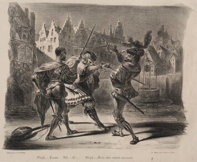 Illustrationen zu Faust: Duell von Faust und Valentin von Eugène Delacroix