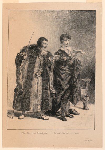 Illustration für Hamlet. Polonius und Hamlet (II,2) von Eugène Delacroix