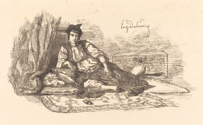 Jüdische Frau aus Algier und eine Straße in Algier von Eugène Delacroix