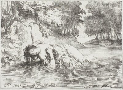 Ophelias Tod von Eugène Delacroix