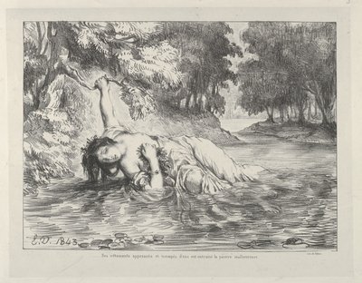 Der Tod der Ophelia, 1843, 1843 von Eugène Delacroix