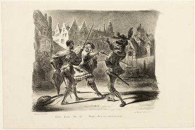 Das Duell zwischen Faust und Valentin, aus Faust von Eugène Delacroix