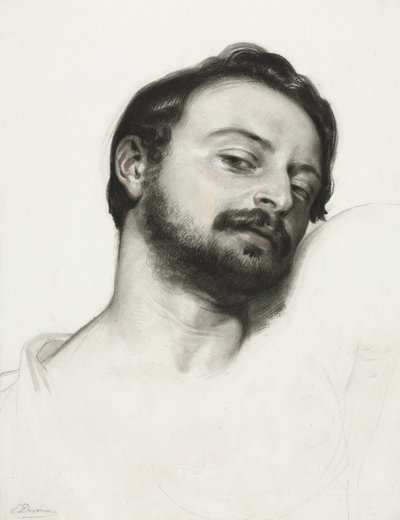 Kopf eines Mannes von Eugène François Marie Joseph Devéria