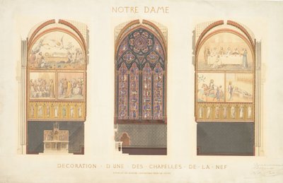 Plan zur Renovierung einer Kapelle im Schiff der Kathedrale Notre Dame, Paris, 1843 von Eugène Viollet le Duc