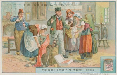 Ein Hausierer verkauft seine Waren im alten Holland von European School