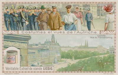 Eine Militärkapelle und Blick auf den Franzensring in Wien von European School