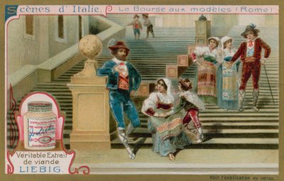 Künstler-Modelle auf der Spanischen Treppe in Rom von European School