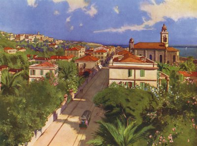 Bordighera, Via Vittorio Emmanuele und Gesamtansicht von European School
