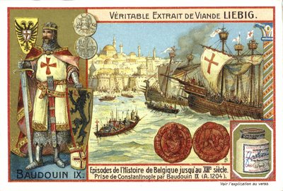 Eroberung von Konstantinopel durch Balduin IX., Graf von Flandern, 1204 von European School