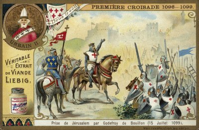 Eroberung Jerusalems durch Gottfried von Bouillon, Erster Kreuzzug, 15. Juli 1099 von European School